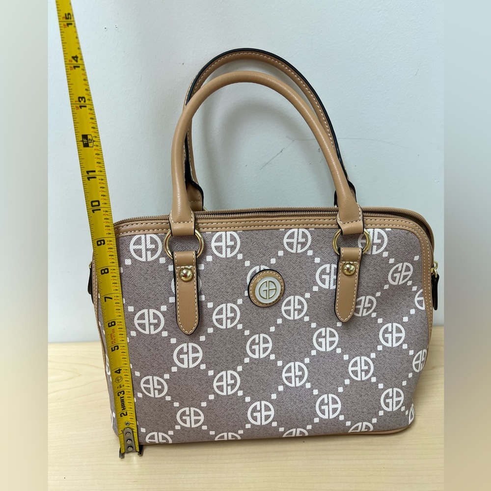 Giani Bernini Tan and Brown Satchel with Elegant Design - Picture 5 of 9